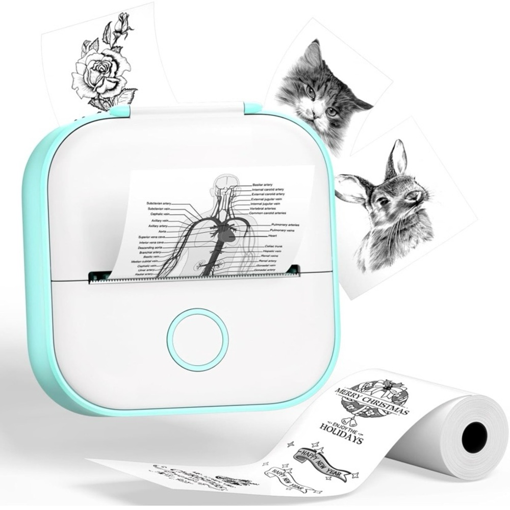 NIB Phomemo Mini Sticker Label Printer Green T02